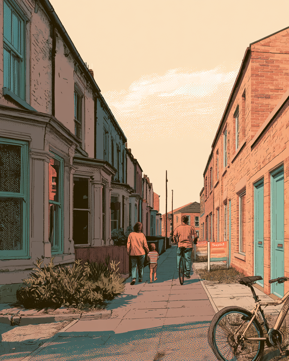 Illustrated postcard — Housing, 2036, strong-positive